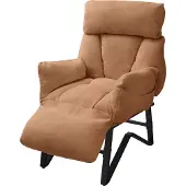 ML-Design Loungestoel met armleuningen Bruin Relax fauteuil met linnen hoes ML design
