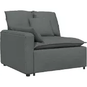 vidaXL Modulaire bank Armleuning eindmodule met kussens 100 cm