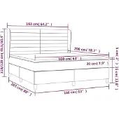 vidaXL Boxspring met matras stof donkerbruin 160x200 cm