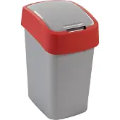 Curver Afvalcontainer, zilver/rood
