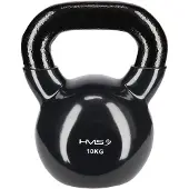 HMS Kettlebell - Gietijzer/Vinyl - 10 kg - Zwart
