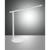 FABAS LUCE LED-bureaulamp Ideal, dimbaar, wit / opaal, Werkkamer / Kantoor, Aluminium, Modern, LED bureaulamp