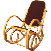 Mendler Schommelstoel M41, schommelstoel TV-fauteuil, massief hout ~ eiken look, stof/textiel donkerbruin