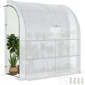Outsunny Sunny Foliekas met 2 deuren - UV-bescherming - Staal/PE - Wit - 200 x 100 x 215 cm