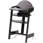Geuther Filou Houten Kinderstoel, Kinderzetel - Baby Eetstoel voor aan Tafel - Kinderstoeltje voor peuter - 3-punts gordels - Hoge babystoel - Zwart