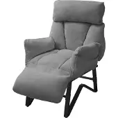 ML-Design Loungestoel met armleuningen grijs Relax fauteuil met linnen bekleding ML design