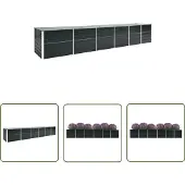 vidaXL Plantenbak verhoogd 480x80x77 cm gegalvaniseerd staal antraciet