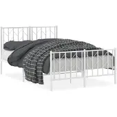 vidaXL - Bedframe - met - hoofd- - en - voeteneinde metaal - wit - 120x200 - cm