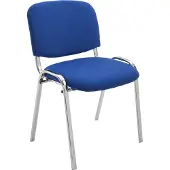 CLP Ken Eetkamerstoel Chroomoptiek - Stof blauw