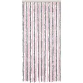 vidaXL Vliegengordijn 56x185 cm chenille zilvergrijs en roze