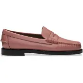 Sebago Dames Klassieke Dan roze leren loafers (38), Leer, Plat, Geen, Casual 76112KW