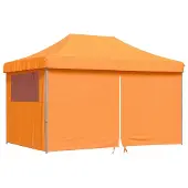 Syfax Partytent inklapbaar pop-up met 4 zijwanden oranje
