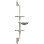 Syfax Kattenmeubel wandgemonteerd met krabpaal 142,5 cm lichtgrijs
