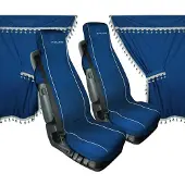 Lampa Stoelhoezen/Gordijnen Set Melissa – Blauw – Stijlvolle Bescherming en Elegantie voor je Auto