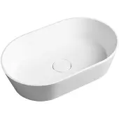 Hak Sapho GERANO wastafel van gietmarmer, inclusief afvoerstop, opzetmodel, 60x38 cm, wit