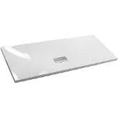 Sapho Tonga wastafel inclusief afvoerdeksel 121x50cm, gekweekt marmer, wit