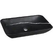 Sapho Blok Natuurstenen opbouwwastafel, 60x35cm, zwart Marquin mat