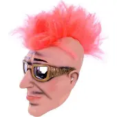 Partyxplosion Masker Man met Zonnebril en Hanekam - Punk Stijl