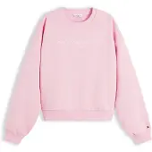 Tommy Hilfiger Sweatshirt 'Logo Relaxed' rosa / wit