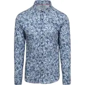 Desoto Overhemd Denim Bloem Blauw