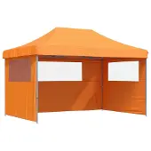 Syfax Partytent inklapbaar pop-up met 3 zijwanden oranje