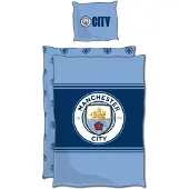 Manchester City katoenen beddengoed: dekbedovertrek 140x200 cm en kussensloop 60x70 cm