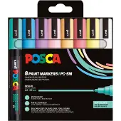 Posca PC-5M acrylmarkerset pastel (1,8 - 2,5 mm rond) 8 stuks