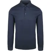Desoto Kent poloshirt effen donkerblauw slim fit