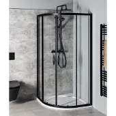 Gelco Sigma Simply Black Kwartronde douchecabine 90x90cm, R550, helder glas