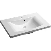 Sapho Luciola Kunstmarmeren wastafel 80x48cm, wit