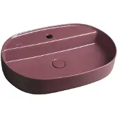 Isvea Infinity Oval Opbouwwastafel, 60x40cm, kastanjebruin rood mat