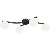 Emibig Plafondlamp Opus, dimbaar, zwart, Woon-/ Eetkamer, metaal, Modern, plafondlamp