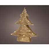 Lumineo Kerstboom goud LED 10x34x40cm goud Papier Kerstverlichting Figuur