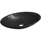 Sapho Blok Natuurstenen opbouwwastafel, 60x35cm, zwart Marquin mat