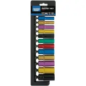Kippers Rijssen 3/8” Doppenrail gekleurd, 12dlg, lang