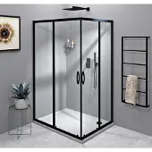 Gelco Sigma Simply Black Rechthoekige douchewand 1100x800 mm, L/R-optie, hoekingang