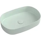 Isvea Infinity Oval Opbouwwastafel, 55x36cm, groen Mint