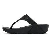 FitFlop Lulu Shimmerglitz Toe Post Teenslippers | Maat 36 Dames Zwart