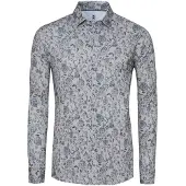 Desoto Slim Fit Jersey overhemd zand, Bloemen