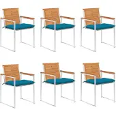 vidaXL Tuinstoelen 6 st met kussens massief acaciahout
