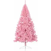 vidaXL Kunststof Voorverlichte Kerstboom met 300 LED Roze 180 cm PVC