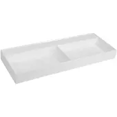 Sapho Godiva Dubbele Kunstmarmeren wastafel 119x44cm, zonder kraangat, wit