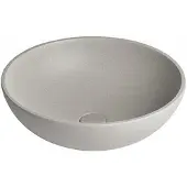 Sapho Turf opzetwastafel beton inclusief afvoer, dia. 44cm, witte zandsteen