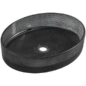 Sapho Nobal Gegraveerde glazen wastafel 49x38 cm, zwart