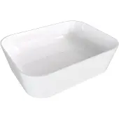 Hak Banera Square Opbouwwastafel, kunstmarmer, 50x36cm, wit
