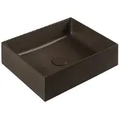 Sapho Formigo opzetwastafel beton, 47,5x36,5cm, donkerbruin