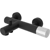 Sapho Ultratap Wandgemonteerde badmengkraan, mat zwart/chroom