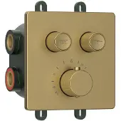 Sapho Smart Select inbouw thermostatische douchemengkraan, box, 2 stopcontacten, goud mat