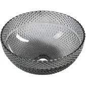 Sapho Marac Gegraveerde glazen aanrecht-wastafel Ø 39,5cm, zwart