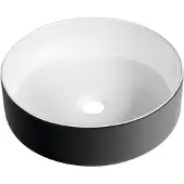 Hak Fiastra Keramische waskom, Ø40cm, wit/mat zwart